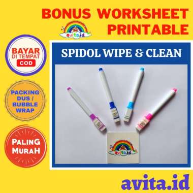 avita.id TERMURAH Spidol Wipe and Clean / Spidol Warna Whiteboard dengan Penghapus / Spidol Wipe&Cle