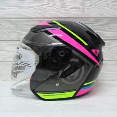 HELM NHK R1 ECTO NHK DOUBLE VISOR NHK HALF FACE R 1 XL BLACK PINK