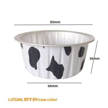 Baking Cup 125Ml Cupcake Alumunium Foil Cups Tahan Panas Bbq Puding Cow