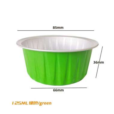 Baking Cup 125Ml Cupcake Alumunium Foil Cups Tahan Panas Bbq Puding Hijau