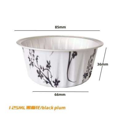 Baking Cup 125Ml Cupcake Alumunium Foil Cups Tahan Panas Bbq Puding Plum