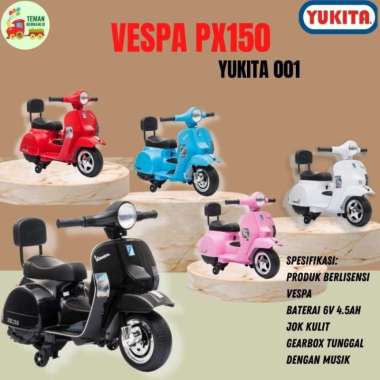 Mainan Anak Motor Aki VESPA PX150 - YUKITA 001- Maenan Motoran Anak