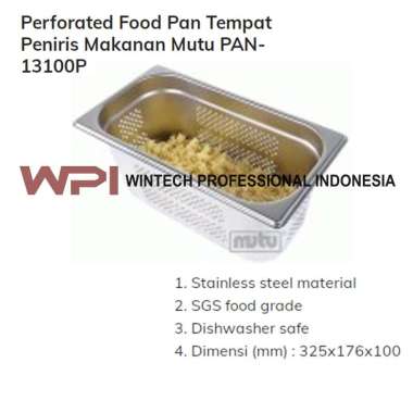 PAN-13100P Pan Stainless Berlubang - Perforated Food - Wadah Peniris