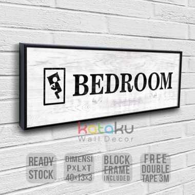 Papan Tanda Kamar Tidur Tulisan Bedroom Sign Wall Decor Hiasan Dinding Frame Block
