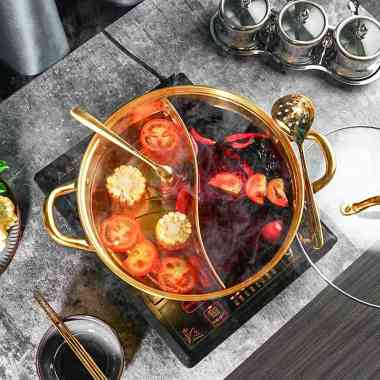Panci HotPot Gold / Panci Stainless Steel Gold / Steamboat Panci Shabu Shabu Panci Sekat hot pot
