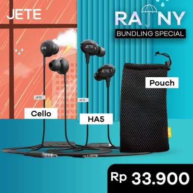 Bundling Headset JETE Cello + Headset JETE HA5 + Pouch - Garansi 2 Tahun