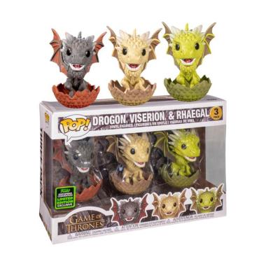 Funko POP  ECCC 20 Game of Thrones - Drogon Viserion and Rhaegal in Egg Action Figure