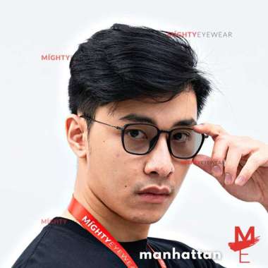Kacamata Photochromic Antiradiasi - Manhattan Pria Minus Plus Gaya + PhotoChromic
