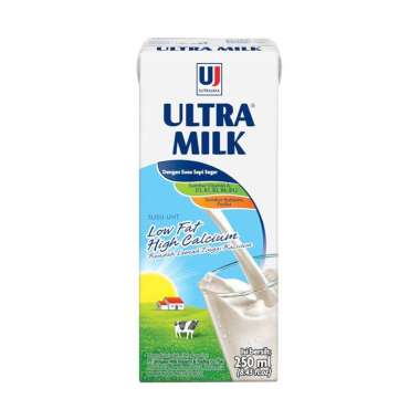 Promo Harga Ultra Milk Susu UHT Low Fat Full Cream 250 ml - Blibli