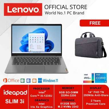 LENOVO IDEAPAD SLIM 3i 14IAU7 5NID CORE i5-1235 8GB 512GB WIN11 GREY