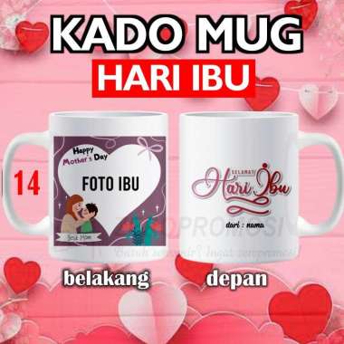 Kado mug hari ibu / Mug custom Selamat Hari Ibu / Mug Happy Mothers Day Packing Standart Design 14 +