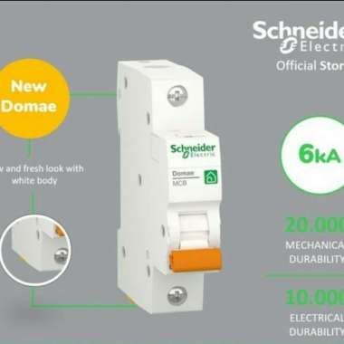 MCB DOMAE 6 KA Schneider Electric 1P 6A 10A 16A 20A DOMF01110 ukuran 10A