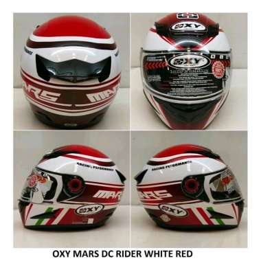 Helm Full Face / Helm OXY Mars / Helm SNI DC Rider White Red
