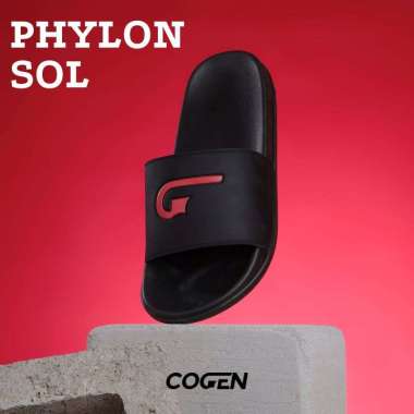 Cogen Sendal Pria Slop Sandal Slide Cowok Phylon Sol Signage Collection - Red 39 Signage - Red