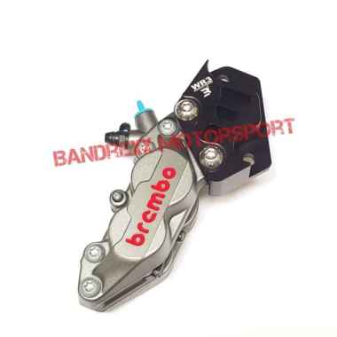 WR3 Kaliper Brembo 4 Piston Original + Bracket Motor for Yamaha Nmax 155 BLACK