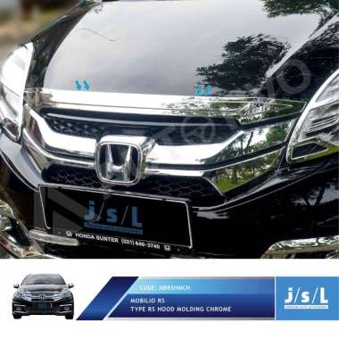 JSL List Kap Mesin Mobilio RS Hood Molding CHROME
