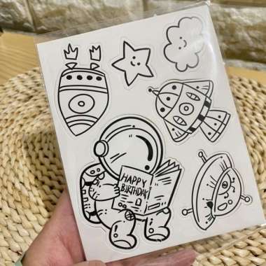 HIASAN KUE 2D ASTRONAUT CAKE DECORATION TUSUK - DEKORASI KUE ASTRONOT