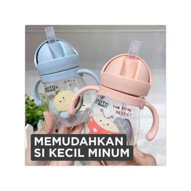 Goto Quiny Botol Minum Bayi Bottle Air Anak Sedotan Training Cup Baby CREAM