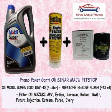 Paket Ganti Oli SUZUKI BALENO & SUZUKI SWIFT & SUZUKI FUTURA INJECTION - MOBIL SUPER 10W-40 SN Origi