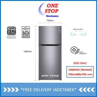 Jual Garansi Resmi Lg Gn B422sqcl Kulkas 2 Pintu Smart Inverter Compressor 416l Online September 2020 Blibli Com