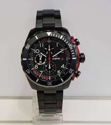 Expedition E6795MC Jam Tangan Pria Chronograph Stainless Steel Black Red