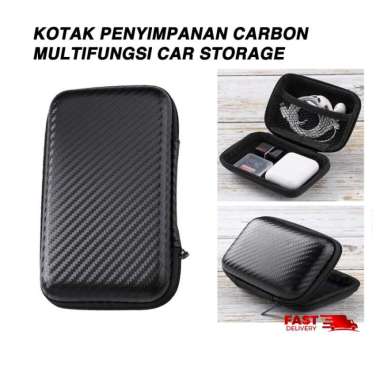 Kotak Penyimpanan Mobil Carbon Multifungsi / Car Storage Box Organizer
