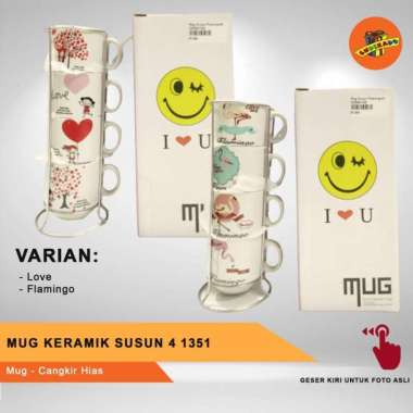 MUG KERAMIK SUSUN 4 1351 - Mug Cangkir Hias Estetik