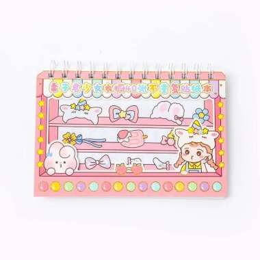 Stiker Korea Cute Import 1 Buku Isi 40 Lembar Ring Lucu Pink