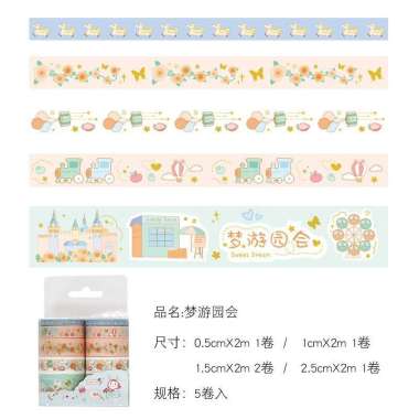 Stiker Cute Roll Desert House 1 Set Box isi 10 Roll Import Stiker 08