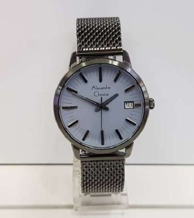 Alexandre Christie AC8640MD Jam Tangan Pria Stainless Steel Gray Blue