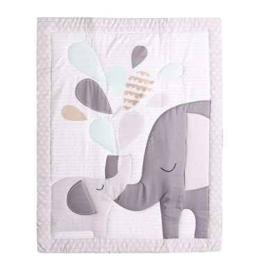 Lil' K Patchwork 2 Sisi Selimut Bayi - Grey Elephant -