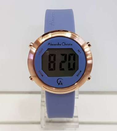 Alexandre Christie AC9337LH DiGi Jam Tangan Wanita Rubber Strap Blue Rosegold