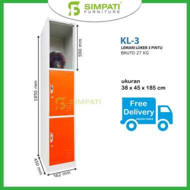Locker Besi 3 Pintu KL 3 orange Bandung