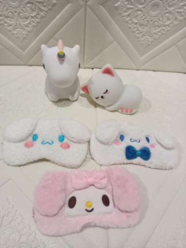 Tutup mata my melody cinnamoroll bahan plush warna My Melody