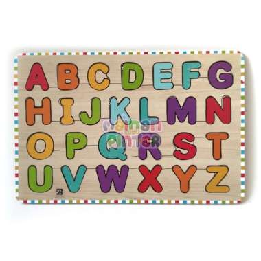 Mainan Kayu Pintar Puzzle Kayu Huruf Besar New Kualitas SNI