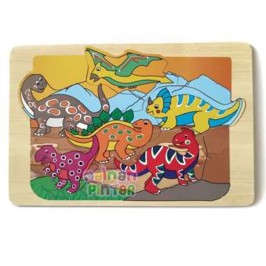 Mainan Kayu Pintar Puzzle Kayu Safari Dinosaurus Kualitas SNI