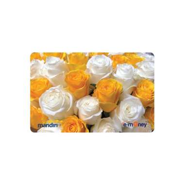 Kartu EMONEY MANDIRI Bunga Mawar Putih Kuning Kumpulan Brand Campuran Kartu Etoll e toll E Money E-m