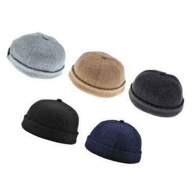 Promo 2pcs Men Retro Wool Docker Cap 