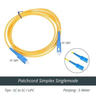 Kabel FO Patch Cord SC UPC Single Mode Simplex Fiber Optik 5m