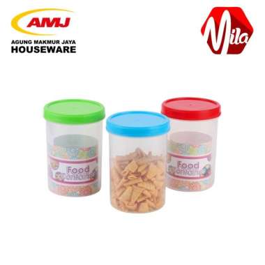TOPLES PLASTIK / TOPLES MAKANAN / ROUND FOOD CONTAINER ( L ) MILA