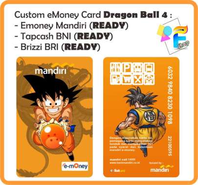 Kartu eMoney eToll Tapcash BRIZZI edisi Dragon Ball - Custom Print BRIZZI