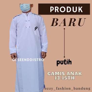 JUBAH REMAJA ANAK LAKI LAKI GAMIS ANAK LAKI LAKI 12-13 tahun PUTIH