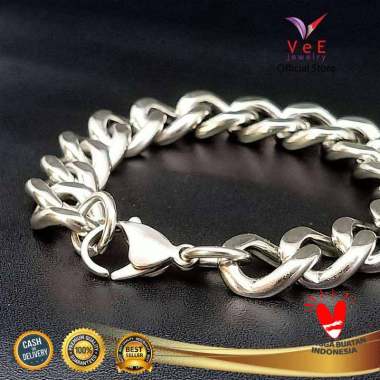VeE Gelang Titanium Stainless Steel Model Rantai Besar Unisex