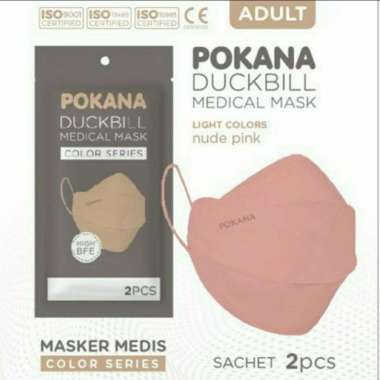 Pokana Duckbill Masker Medis 4 Ply not Sensi Softies Mouson KN95 KF94 Nude Pink