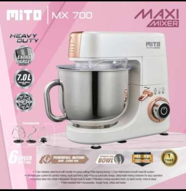 MITO MIXER MAXI MX700 Standing Mixer MX-700 MX 700 Kapasitas 7 Liter Putih