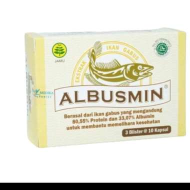 Albusmin Ekstrak Ikan Gabus 10 Kapsul Suplemen Masa Pemulihan Orang Albusmin