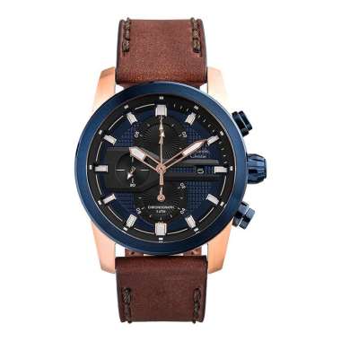 Alexandre Christie AC 6562 MC LURBU Chronograph Men Blue Dial Brown Leather Strap [Machtwatch] Cokla