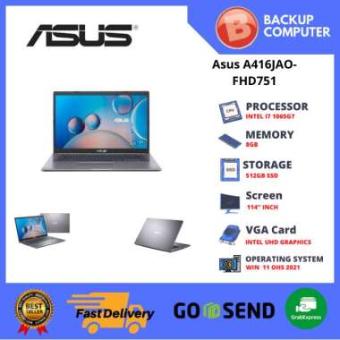 LAPTOP ASUS A416JAO-FHD751 Grey i7-1065G7