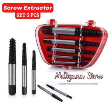 Tap Broken Wire Screw Extractor Pembuka Drat Baut Patah Set 5 pcs