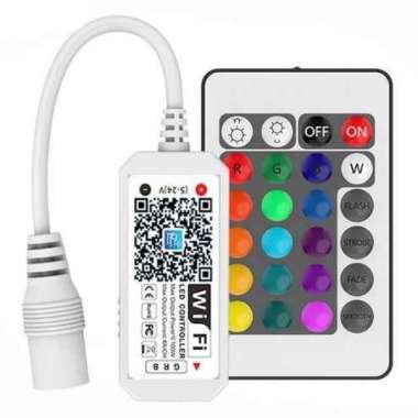 Mini Wifi Controller 24Key Ir Remote Lampu Led Rgb